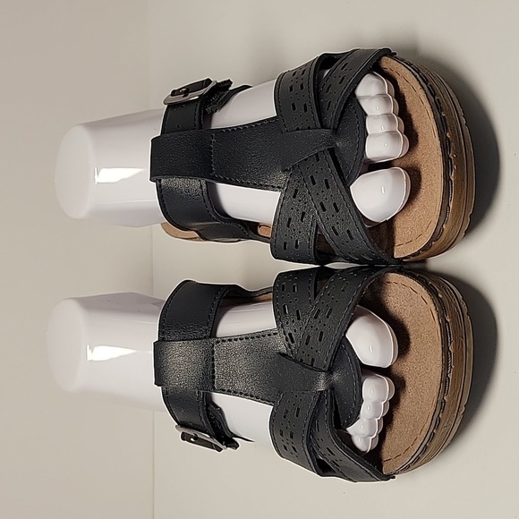 Spring Step Flexus Denia Sandal Slide-On Slip-On Slide Shoes Adjustable Black 8 - Picture 2 of 12